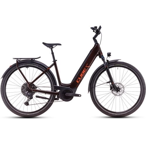 Vélo électrique CUBE Touring Hybrid Pro 625 cinnamon'n'orange Easy Entry